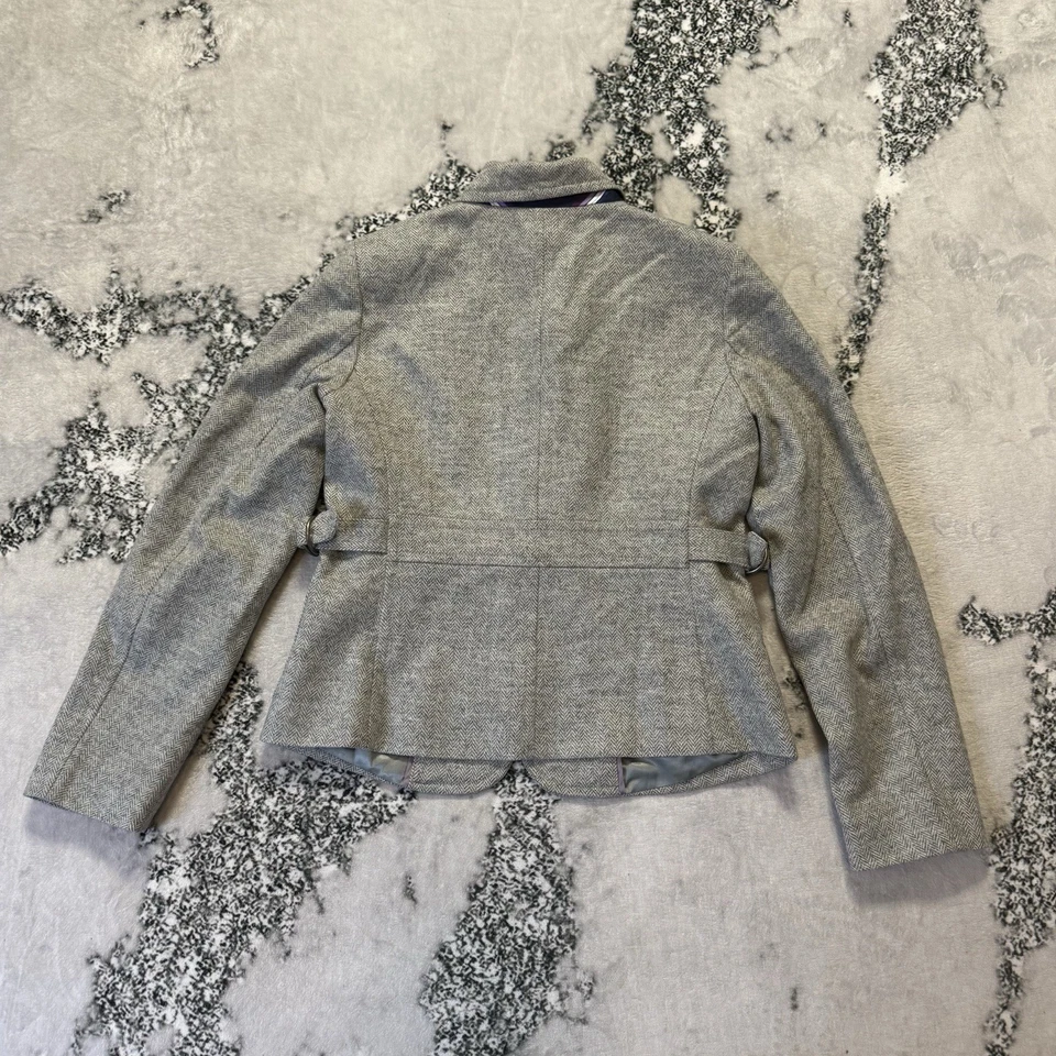 J. Crew Blazer Womens Size 10 Gray Wool One Button Jacket Robert Noble Line - Image 2 of 4