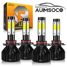 9005 9006 LED Headlight Kit Combo Bulbs High Low Beam Super Bright 10000K White