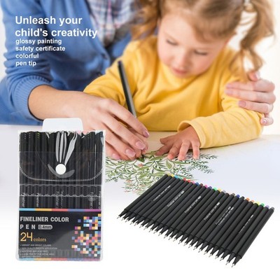 24 Fineliner Farbstifte Set 0 4 Mm Thin Tip 24 Farben Aquarell Design Micro