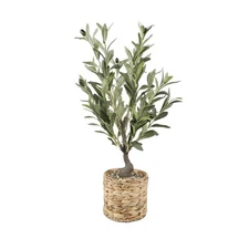 Home Decor Collection Flora Bunda 26"Artificial Olive Tree in Natural Woven 