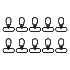 10Pcs Swivel Clasps, 1.5" Oval Ring Lobster Claw Push Gate Snap Hooks, Black