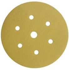 Starcke Premium 6 Inch 7 Hole Hook and Loop Grip Gold Sanding Discs