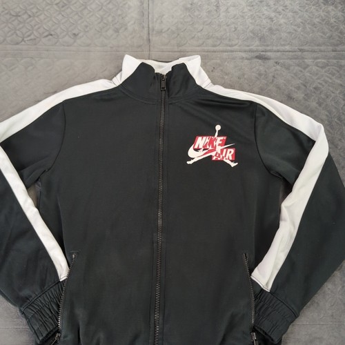 Nike Air Jordan Track Jacket Mock Neck Full Zip Black Long Sleeve Youth Small - Picture 4 of 12