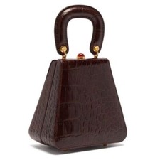 NWT STAUD KENNY BAG BROWN CROC Original Packaging  Only a Couple Left 