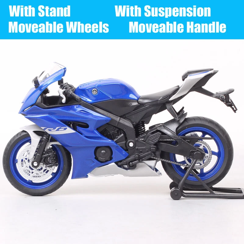 Yamaha YZF-R6 YZF R6 escala 1:12 Welly 2020 motocicleta modelo diecast bicicleta de juguete Foto 3 de 4