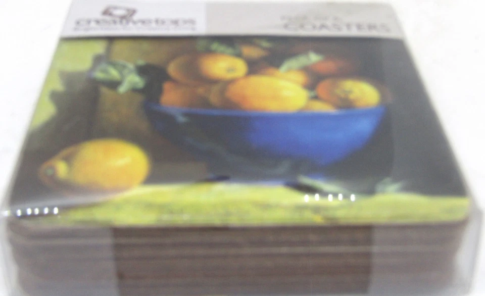 Pack Creative Tops de 6 posavasos de fondo de corcho, limones. Nuevo. Foto 3 de 4