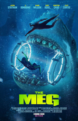 AA5229 The Meg Film By Jon Turteltaub 2018 Diver Movie Poster 11x17
