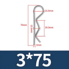 R Clips Stainless Steel 304 A2 Retaining Pins 1mm - 6mm Split Pins Clevis Pins