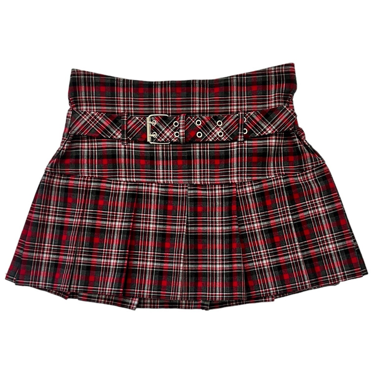 【Y2K】Lapaki Paka Plaid A-pleated skirt Y2K Preppy Style High Waist Pleated Plaid Skirt - Kawaii