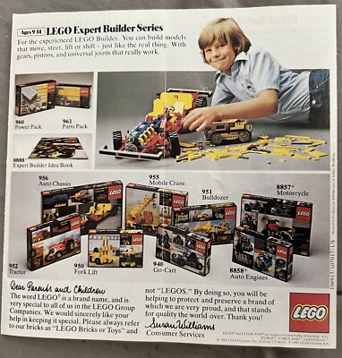 Lego 1x c80us2 1980 Medium US Assortment Guide Vf/Fn | eBay