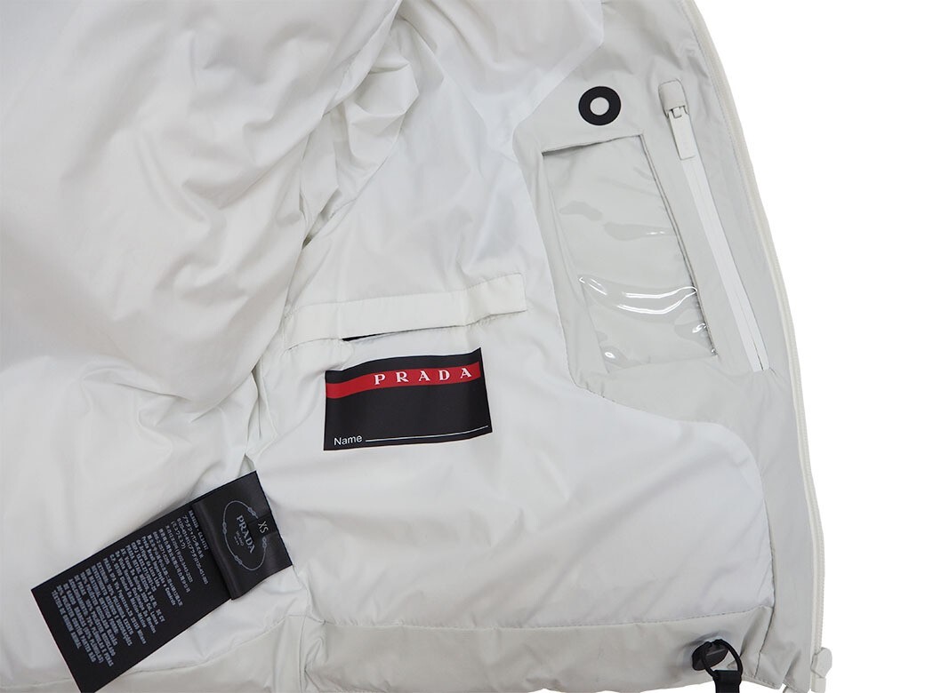 PRADA Light Nylon Puffer Down Jacket White XS Short Sleeve
