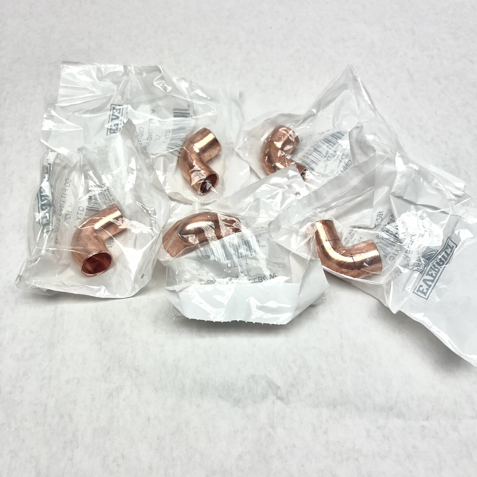 LOT OF 5 C607-2 9O FITTING ELBOW 1/2" COPPER CONNECTION