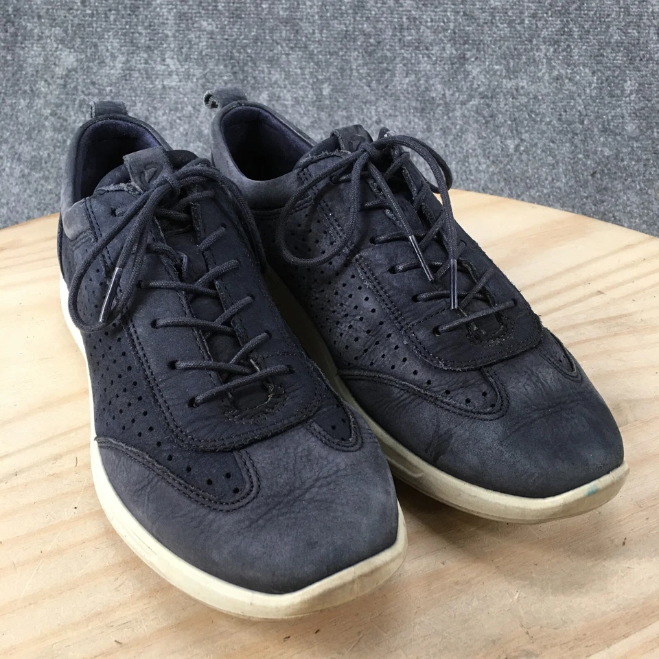 Ecco Zapatos Mujer 38 Flexure Zapatillas Corredor Perforadas Azul Con Cordones Parte Superior Baja Foto 3 de 4