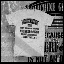 Machine Gunner Army Military Combat Iraq Afghanistan War Veteran cotton T-shirt 