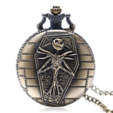 Gothic Christmas Mummy Men Women Quartz Pocket Watch Sweater Chain Xmas Gift