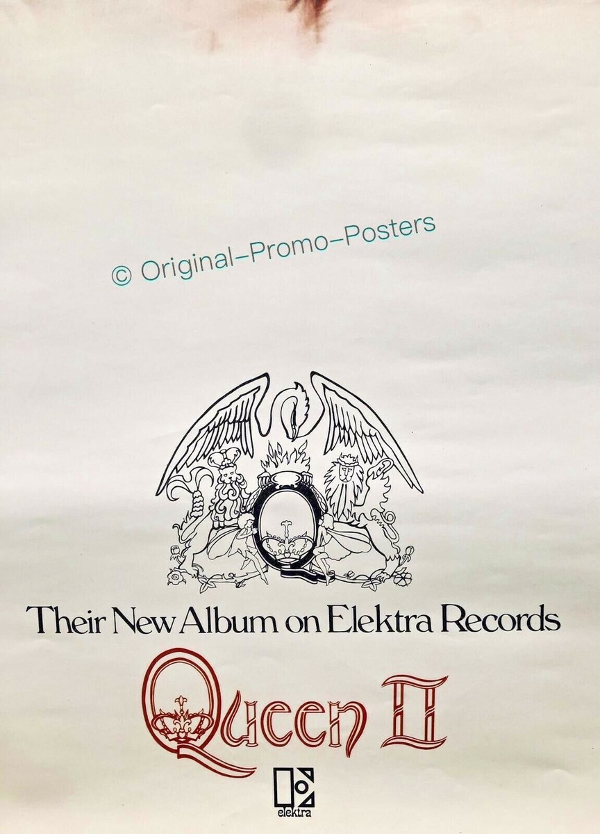 QUEEN - II- 1974 ORIGINAL PROMO POSTER (2 two lp elektra