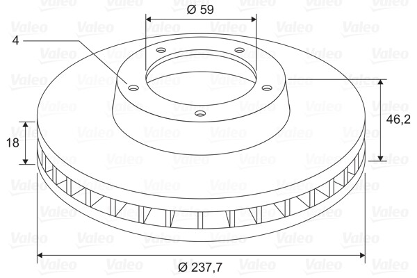 Disque de frein anti vibration Valeo 197700 pour stopper les bruits de sifflement