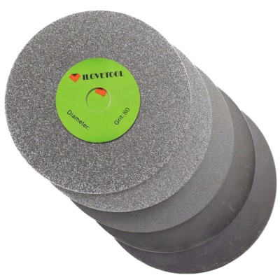 5Pcs 4'' inch Grit 80 240 600 1000 3000 Diamond Wheel Coated  Arbor 5/8''  Disk