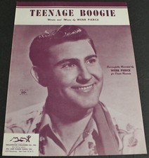 Vintage 1956 TEENAGE BOOGIE WEBB PIERCE SHEET MUSIC D1A