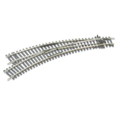 Peco ST-245 HO-Scale Code 100 Curved Double Radius Left-Hand Turnout, Insulfrog