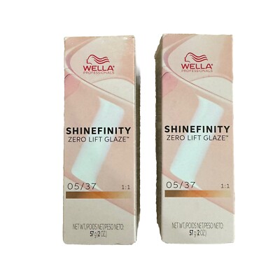 Wella Infinity Zero Lift Glaze 5/37 Light Brown Gold Brown Lot Of 2 New