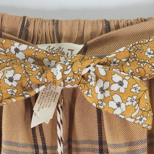 Matilda Jane Freya Skirt Girls 4 Plaid Tie Waist Skirt Honey Gold NWT - Picture 6 of 12