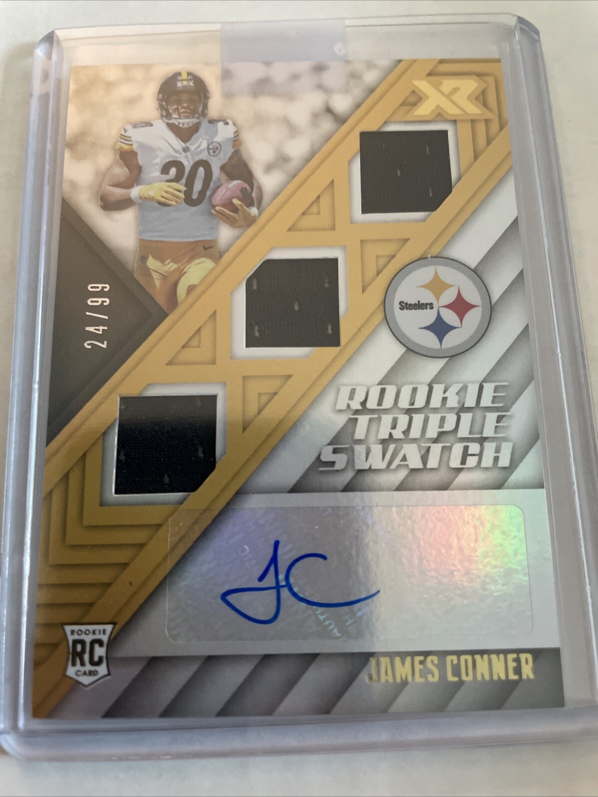 James Conner Panini XR #178 Triple Swatch Autograph