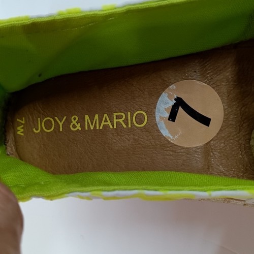 NEW Joy & Mario Love Flocked Print Letters Neon Yellow/Green Size 7 - Picture 9 of 12
