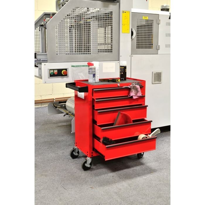 Hilka Tool Trolley Chest red metal garage storage roll toolbox