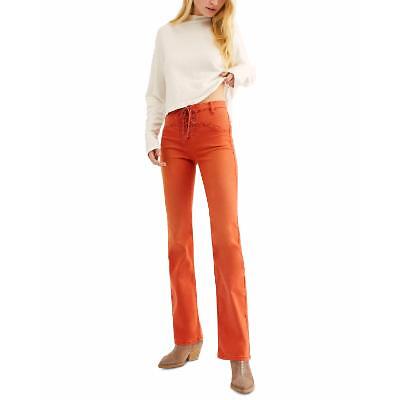 Free People orangefarbene Damen-Schnürjeans Bootcut, Größe 26 - Bild 7 von 7