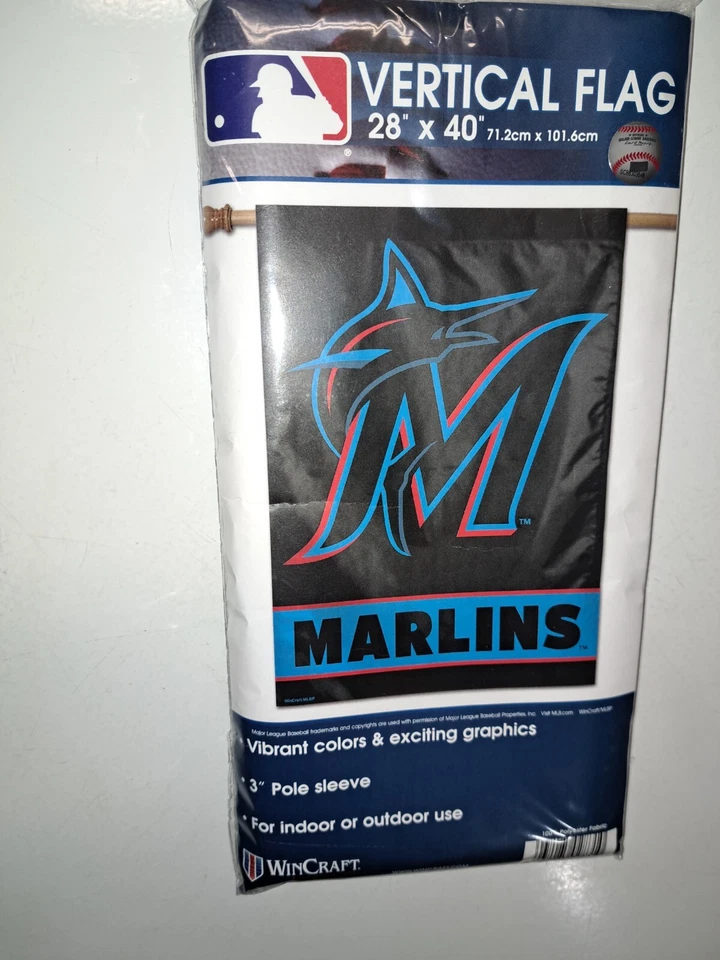 Miami Marlins MLB Vertical Flag 28x40 Baseball Flag Wincraft Florida Marlins NEW - Image 2 of 3