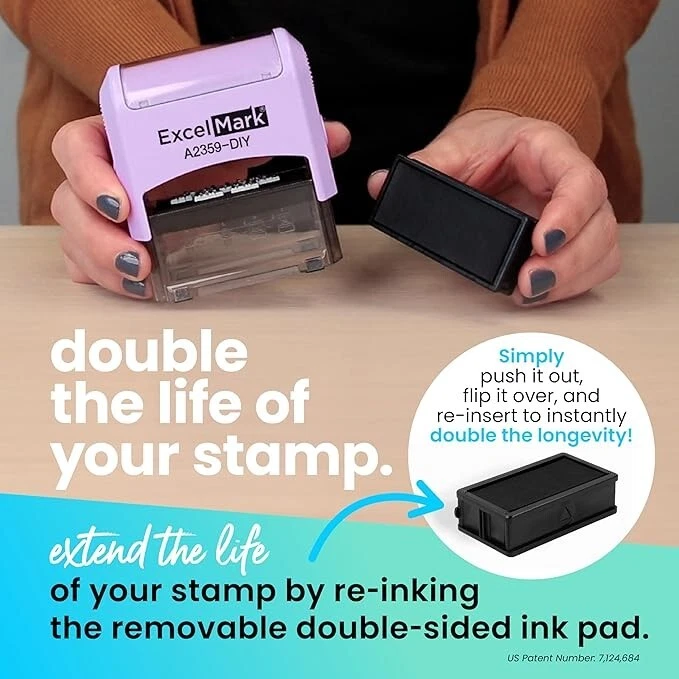 Self-Inking DIY Custom Rubber Stamp Kit - Personalized Stamper for Business or H - Image 4 of 4