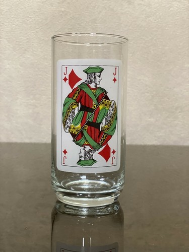 6 Vintage Playing Card Glass Highball Tumblers Retro Bar Ware Game Night Poker - Picture 9 of 12