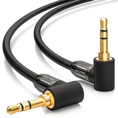 deleyCON 1,5m HQ Klinken Kabel 2x 90° Grad gewinkelt - 2x 3,5mm Klinken Stecker