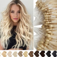 1g Double Thick Micro Loop Ring Beads Remy Human Hair Extensions 0.5g 100/200S j