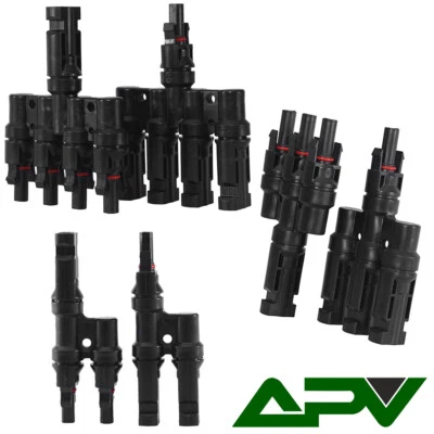 ADELID® Y T Verteiler Solarstecker Solar Stecker Buchse Kupplung Kabel 2,5 4 6 mm²