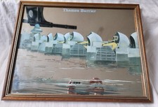 Thames Barrier Framed Mirror,Rare Hard To Find 