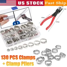 260PC 304 Stainless Steel Single Ear Hose Clamps for Plumbing and Automotive Use