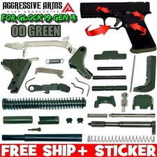 AGGRESSIVE ARMS OD GREEN UPPER Lower Slide Parts Kit GLOCK 19 GEN 1 2 3 UPK LPK