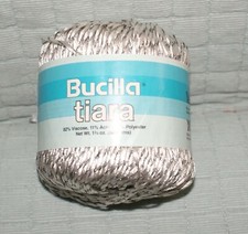 Bucilla Tiara Silver Metallic Yarn Crochet Craft Yarn Made in Belgium Fast Ship