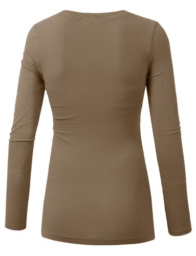 T-shirt casual NE PEOPLE da donna leggera base maniche lunghe girocollo collo casual NEWT78 - Foto 116 di 213