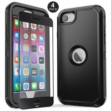 Black For iPhone SE 3rd Gen 2022 2nd 2020 Case Shockproof Cover Screen Protector