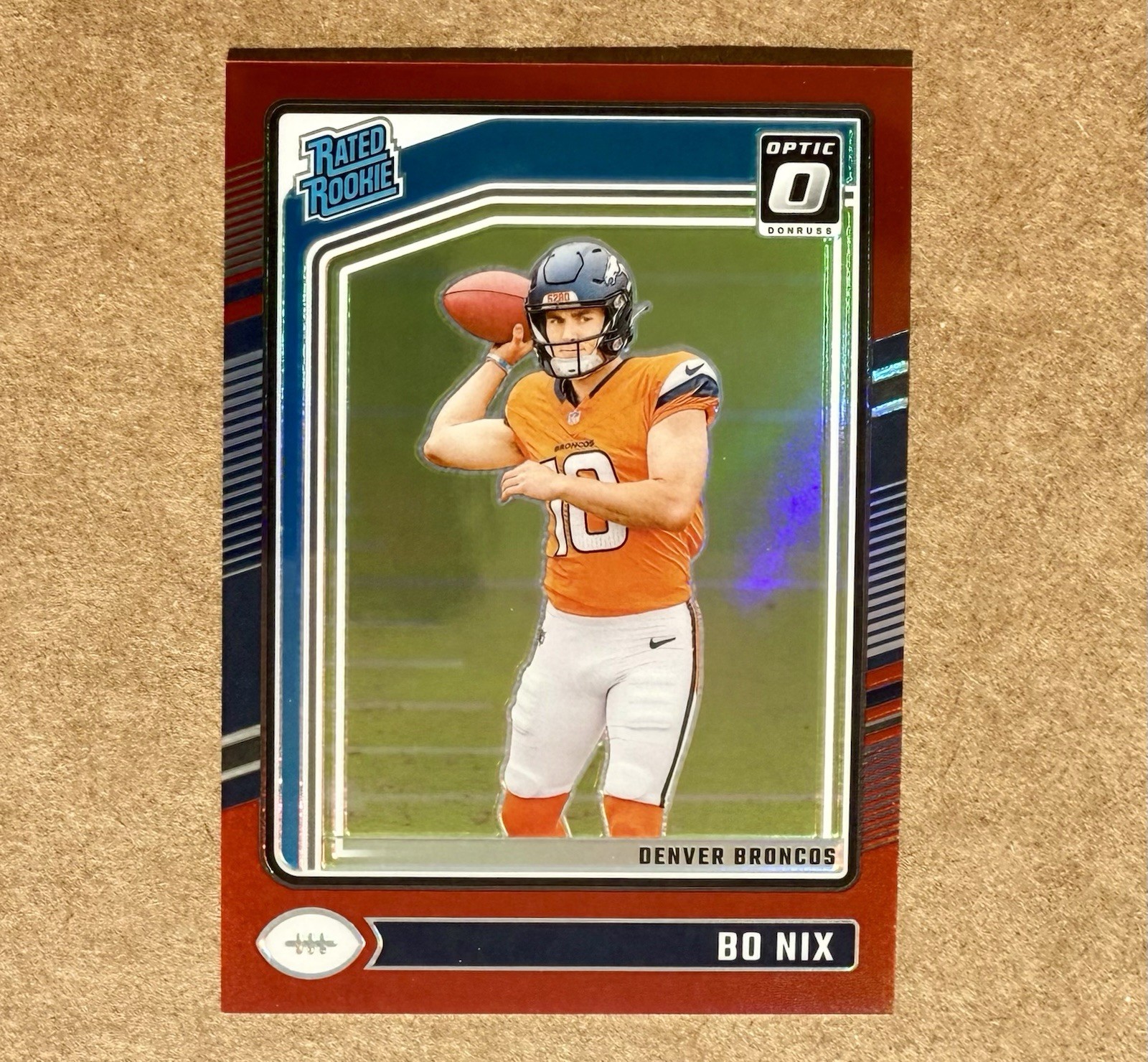 Bo Nix /125 🏈 2024 Panini Donruss Optic #209 Red ~ Broncos Rookie RC