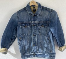 Blue Denim Jacket Snap Kids Unisex Size 8 Medium