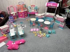 Vintage Barbie Mall Food Court Post Office Salon Playset Lot 1990s Accessories