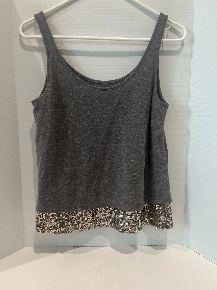 Regata lamacenta cinza e dourada lantejoulas em camadas júnior tamanho médio - Imagem 2 de 4