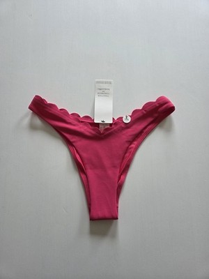 Bikini Hose Scallop High Leg in Rosa pink S Neu