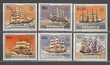 Penrhyn - Courrier Yvert 284/9 ** MNH Bateaux
