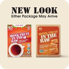 MONK FRUIT IN THE RAW, Natural Monk Fruit Sweetener, 40 Count Packets