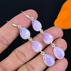 Milky Opal Gemstone Handmade 925 Sterling Silver Jewelry Earring 2.76"